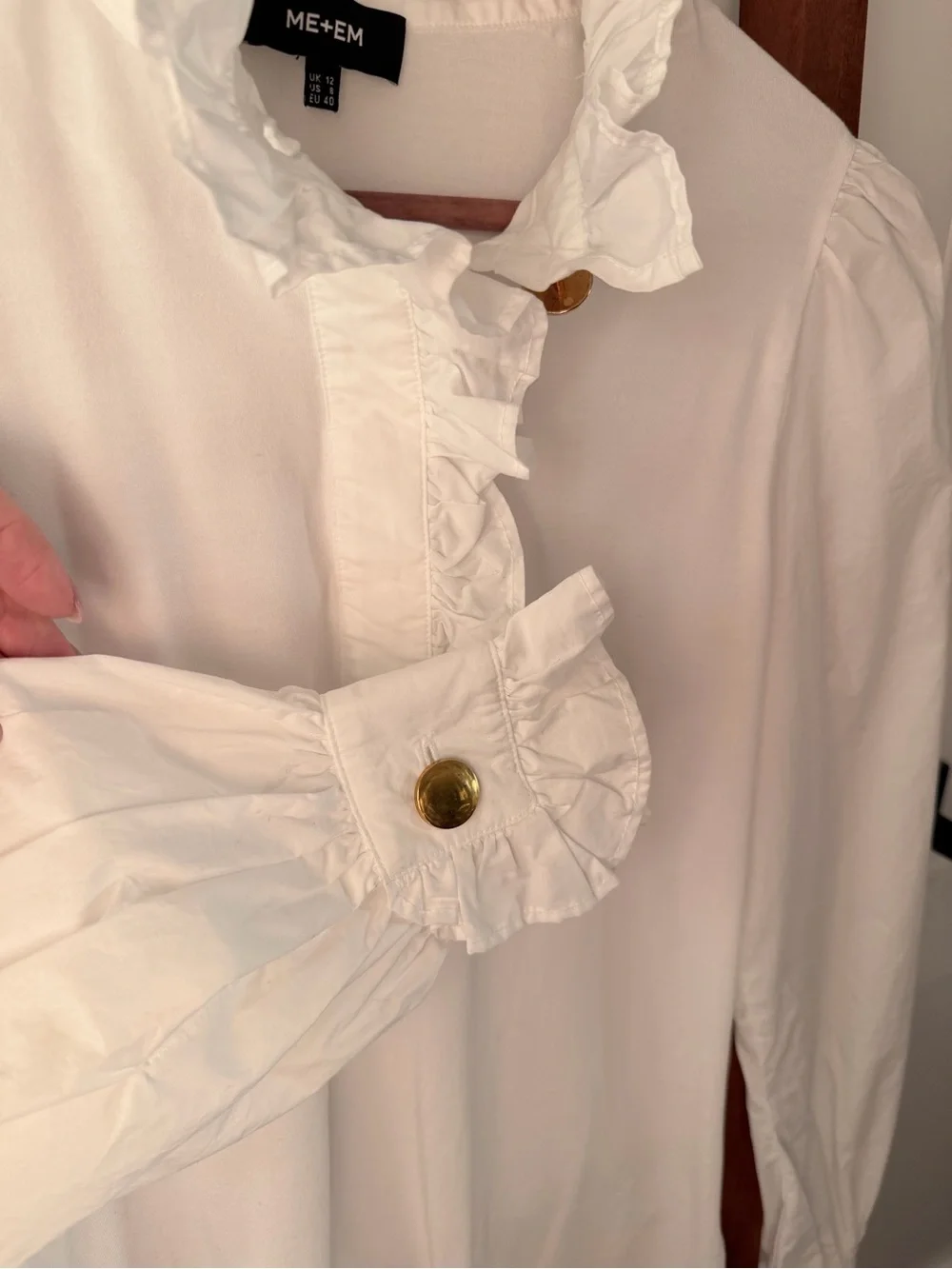 ME+EM White Ruffle-Collar Long Sleeve Blouse - Picture 5 of 6